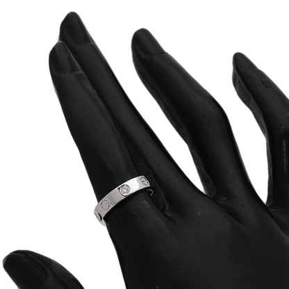 CARTIER Mini love ring 1P Diamond #49 Ring K18 White Gold Ladies [Used]