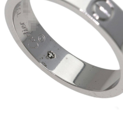CARTIER Mini love ring 1P Diamond #49 Ring K18 White Gold Ladies [Used]