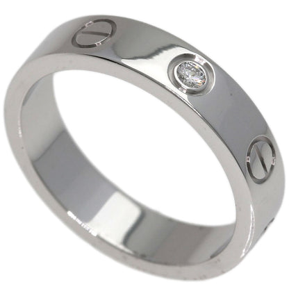 CARTIER Mini love ring 1P Diamond #47 Ring K18 White Gold Ladies [Used]