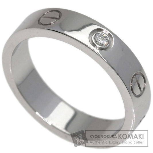 CARTIER Mini love ring 1P Diamond #47 Ring K18 White Gold Ladies [Used]