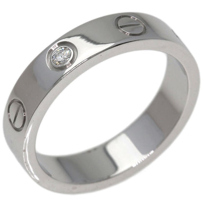 CARTIER Mini love ring 1P Diamond #47 Ring K18 White Gold Ladies [Used]