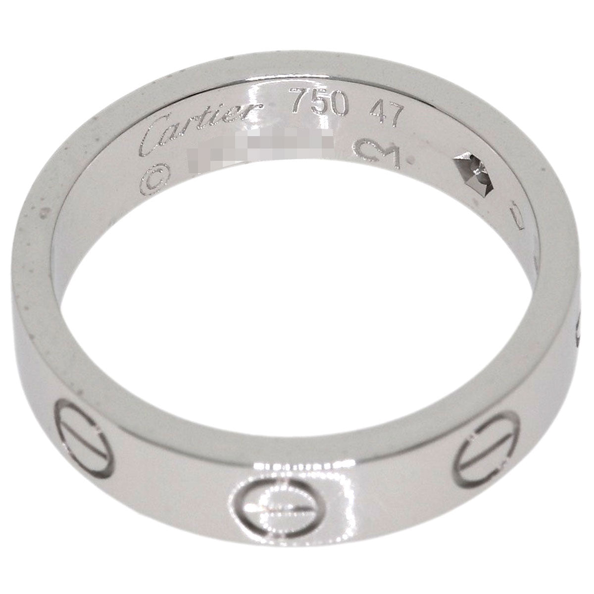 CARTIER Mini love ring 1P Diamond #47 Ring K18 White Gold Ladies [Used]
