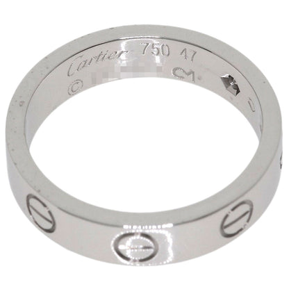 CARTIER Mini love ring 1P Diamond #47 Ring K18 White Gold Ladies [Used]