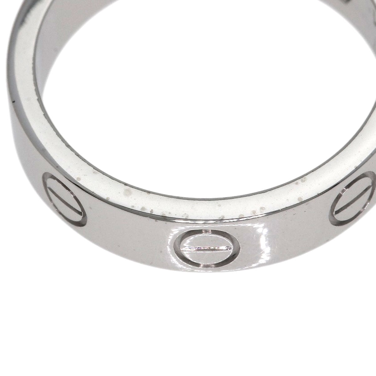 CARTIER Mini love ring 1P Diamond #47 Ring K18 White Gold Ladies [Used]
