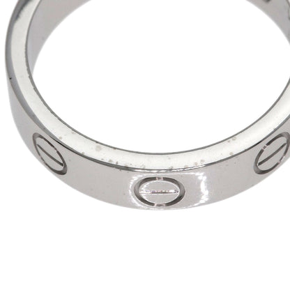 CARTIER Mini love ring 1P Diamond #47 Ring K18 White Gold Ladies [Used]