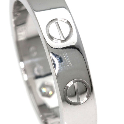 CARTIER Mini love ring 1P Diamond #47 Ring K18 White Gold Ladies [Used]