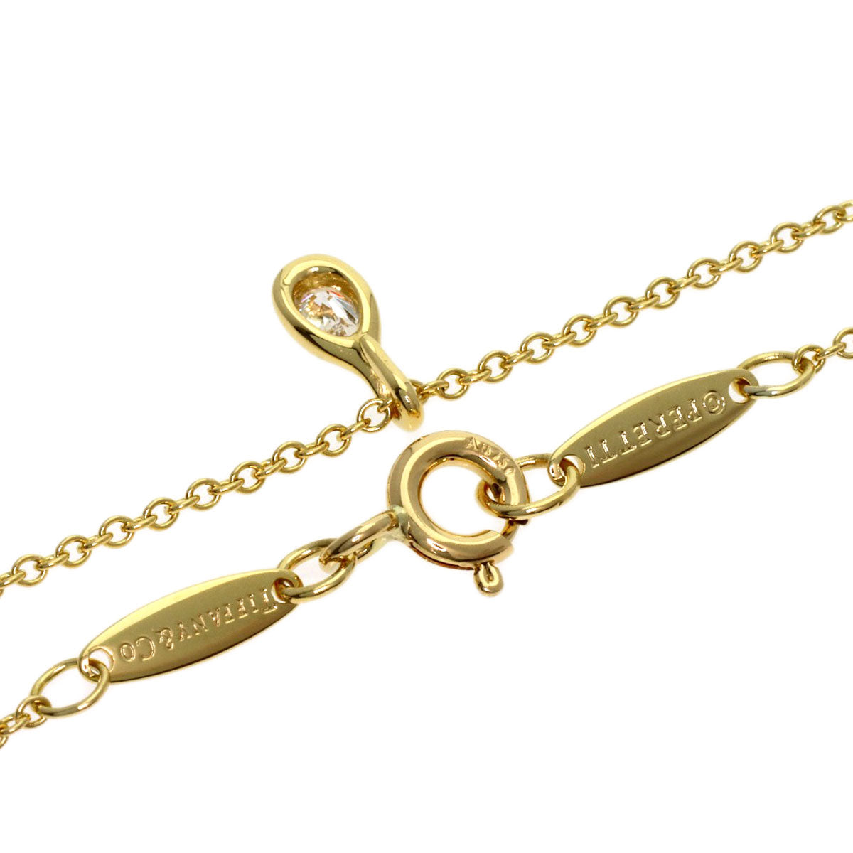 TIFFANY&Co. By The Yard Pair Shape Diamond Necklace K18 Yellow Gold Ladies [Used]