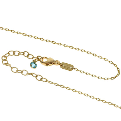 GUCCI GG Running Blue Topaz Necklace K18 Yellow Gold Ladies [Used]