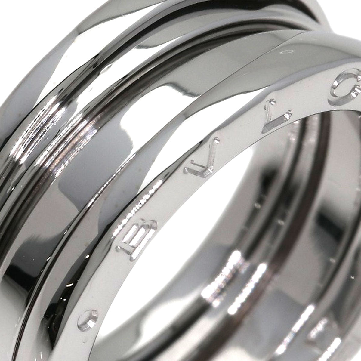 BVLGARI B.zero1 2 band #53 Ring K18 White Gold Ladies [Used]