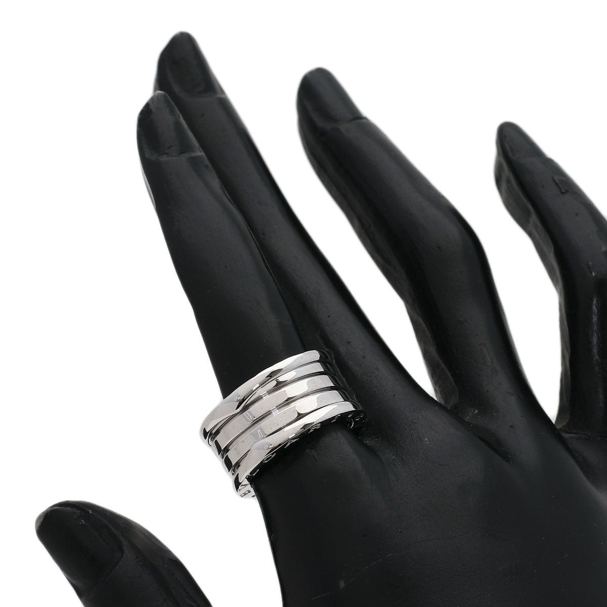 BVLGARI B.zero1 4 Band #53 Ring K18 White Gold Ladies [Used]