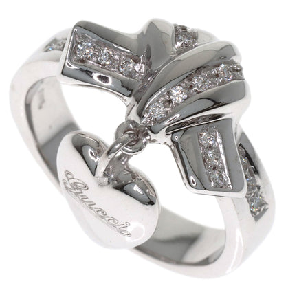 GUCCI Heart Diamond #10 Ring K18 White Gold Ladies [Used]