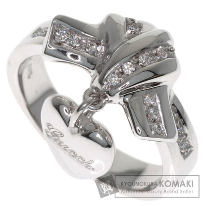 GUCCI Heart Diamond #10 Ring K18 White Gold Ladies [Used]
