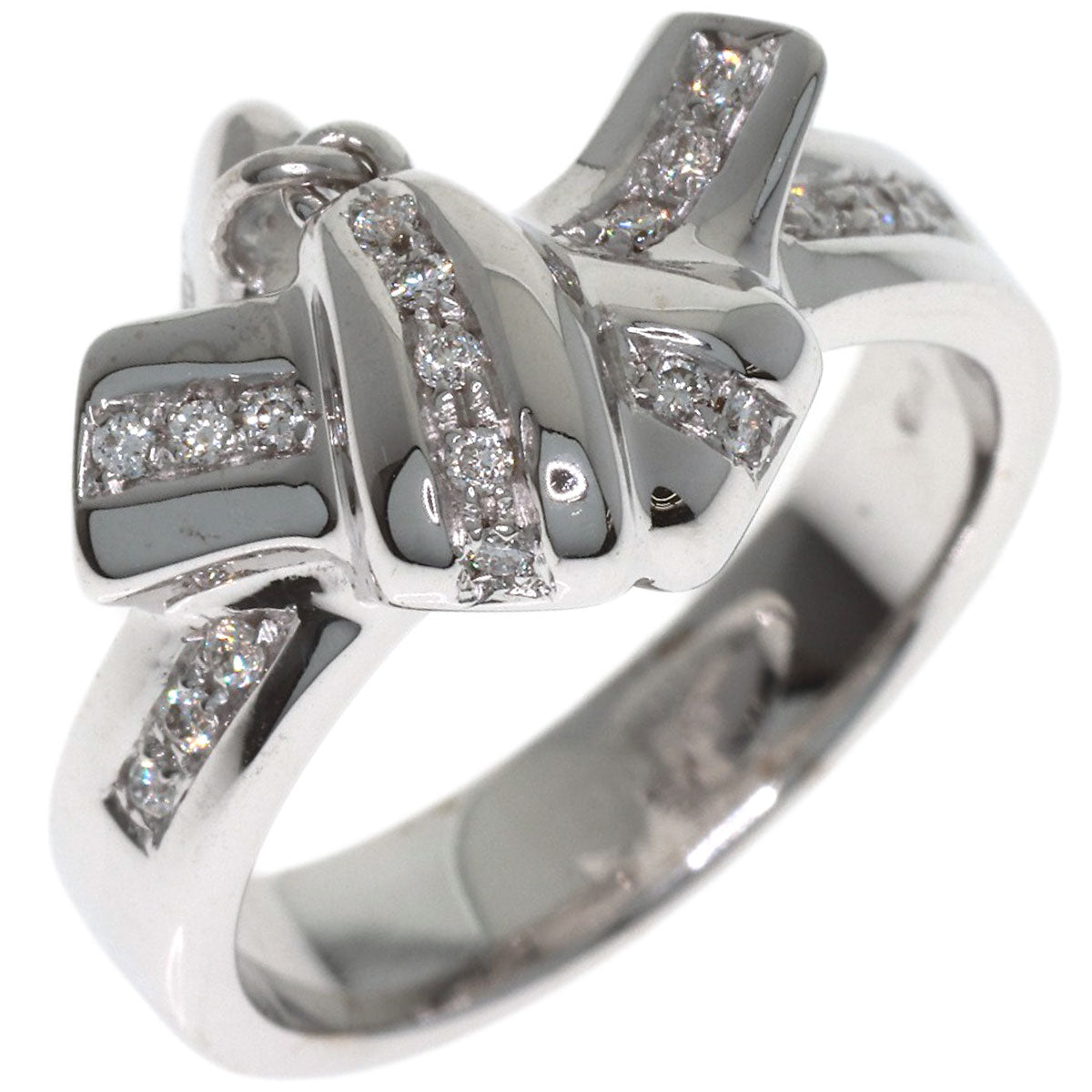 GUCCI Heart Diamond #10 Ring K18 White Gold Ladies [Used]