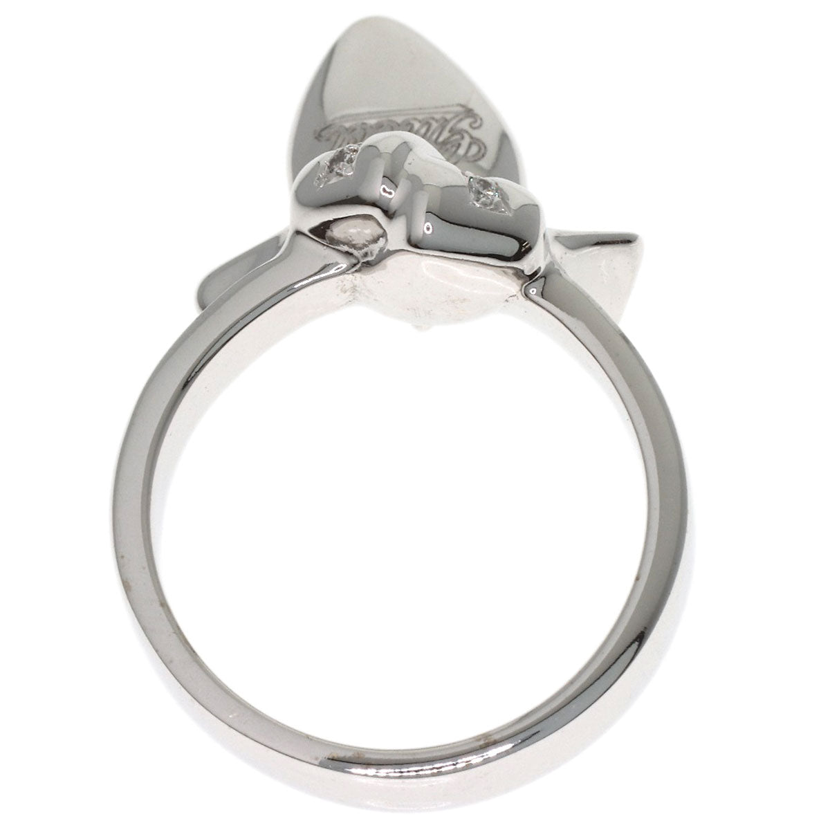 GUCCI Heart Diamond #10 Ring K18 White Gold Ladies [Used]
