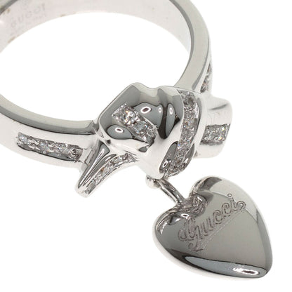 GUCCI Heart Diamond #10 Ring K18 White Gold Ladies [Used]