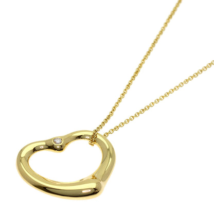 TIFFANY&Co. Open Heart Diamond Necklace K18 Yellow Gold Ladies [Used]
