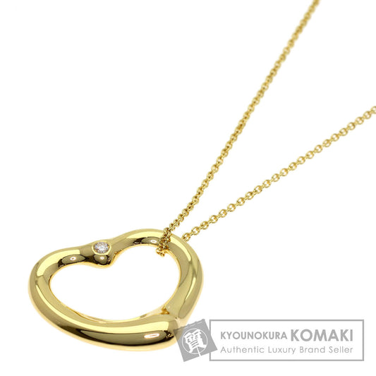 TIFFANY&Co. Open Heart Diamond Necklace K18 Yellow Gold Ladies [Used]
