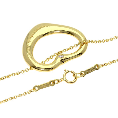 TIFFANY&Co. Open Heart Diamond Necklace K18 Yellow Gold Ladies [Used]