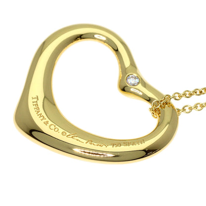 TIFFANY&Co. Open Heart Diamond Necklace K18 Yellow Gold Ladies [Used]