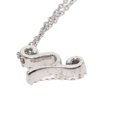 Ponte Vecchio Initial Y Diamond Necklace K18 White Gold Ladies [Used]