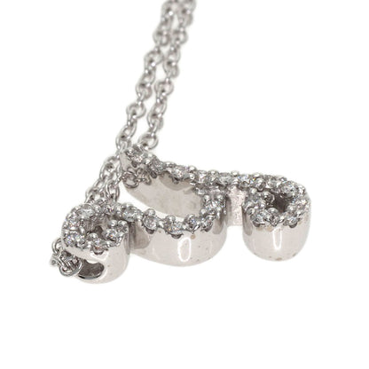 Ponte Vecchio Initial Y Diamond Necklace K18 White Gold Ladies [Used]