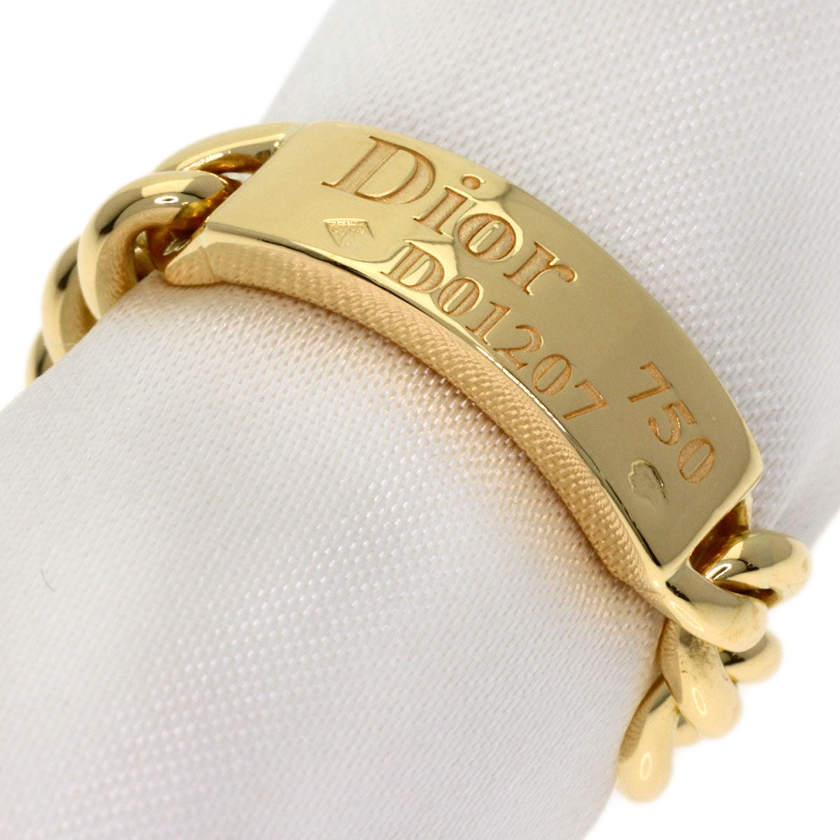 Dior Gourmet Chain #49 Ring K18 Yellow Gold Ladies [Used]