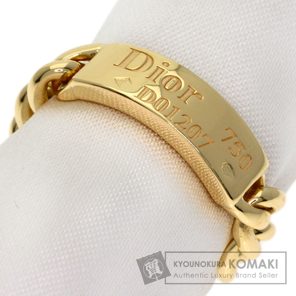 Dior Gourmet Chain #49 Ring K18 Yellow Gold Ladies [Used]