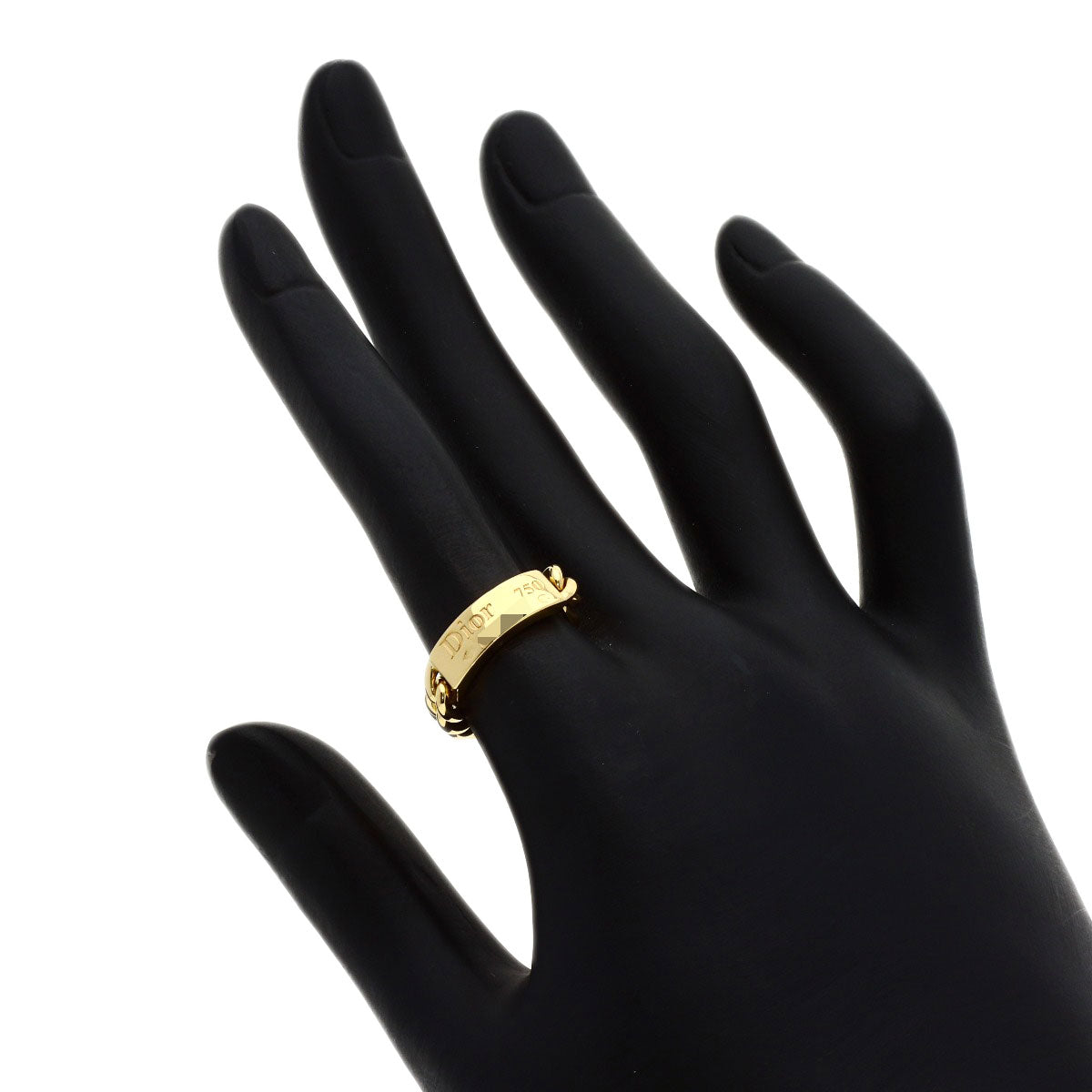 Dior Gourmet Chain #49 Ring K18 Yellow Gold Ladies [Used]