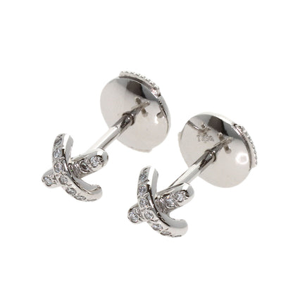 TIFFANY&Co. Cross Signature Diamond earring Platinum PT950 Ladies [Used]