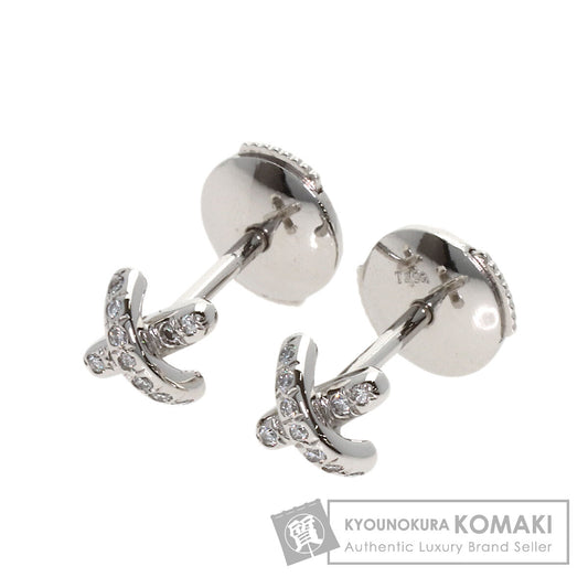 TIFFANY&Co. Cross Signature Diamond earring Platinum PT950 Ladies [Used]