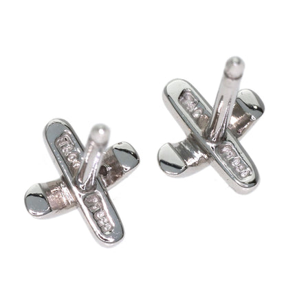 TIFFANY&Co. Cross Signature Diamond earring Platinum PT950 Ladies [Used]