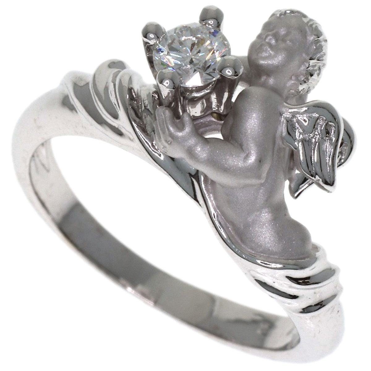 Carrera y Carrera Angel 1P Diamond Ring K18 White Gold Ladies [Used]