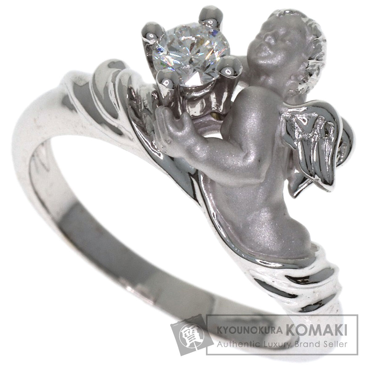 Carrera y Carrera Angel 1P Diamond Ring K18 White Gold Ladies [Used]