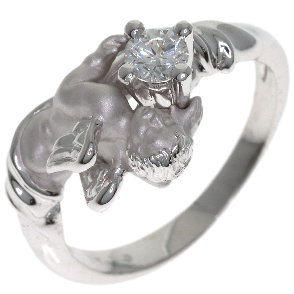 Carrera y Carrera Angel 1P Diamond Ring K18 White Gold Ladies [Used]