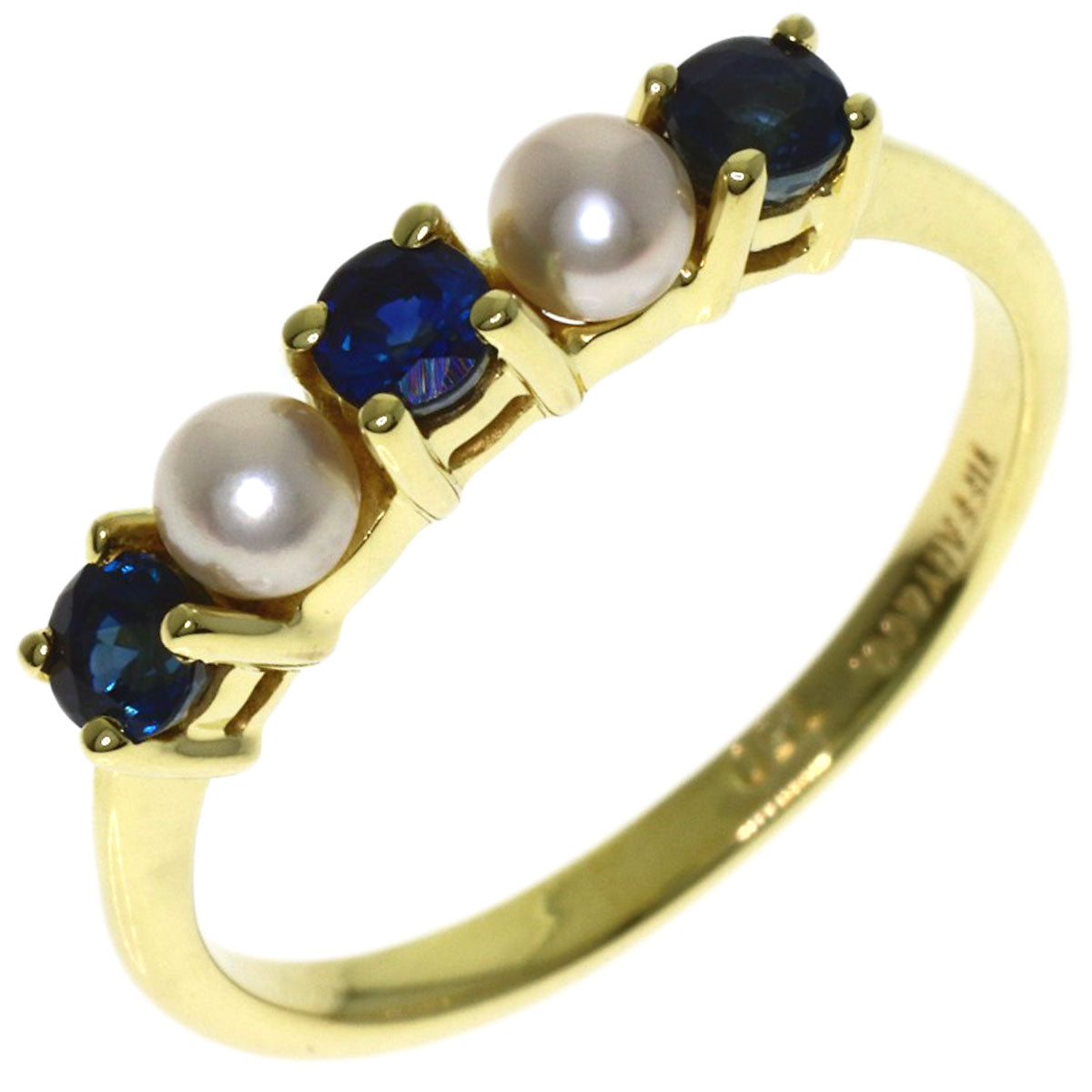 TIFFANY&Co. Pearl Pearl Sapphire Ring K18 Yellow Gold Ladies [Used]