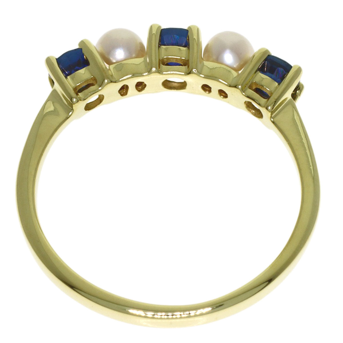 TIFFANY&Co. Pearl Pearl Sapphire Ring K18 Yellow Gold Ladies [Used]
