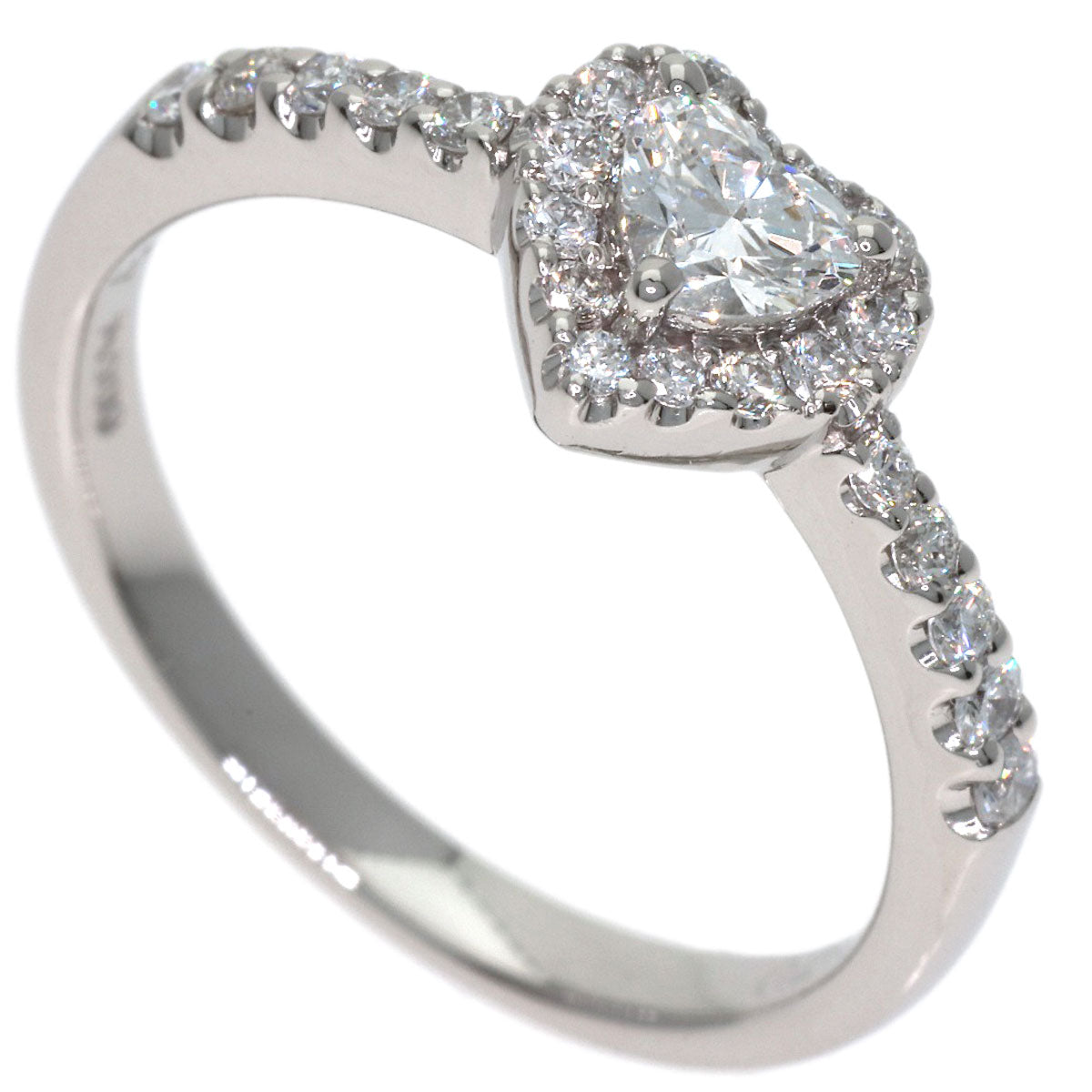 Ponte Vecchio Heart Diamond Ring Platinum PT900 Ladies [Used]