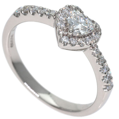 Ponte Vecchio Heart Diamond Ring Platinum PT900 Ladies [Used]