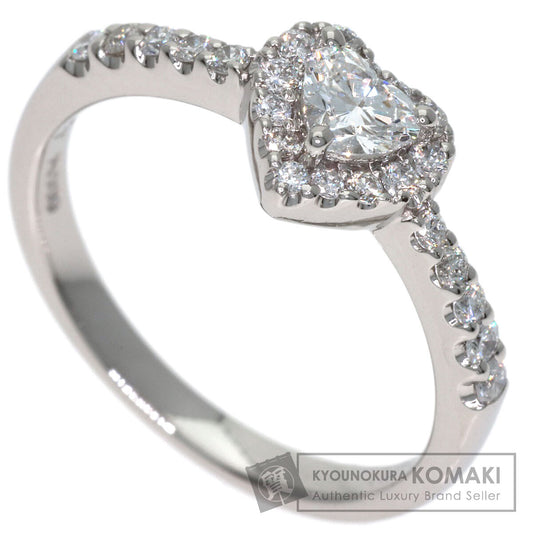 Ponte Vecchio Heart Diamond Ring Platinum PT900 Ladies [Used]
