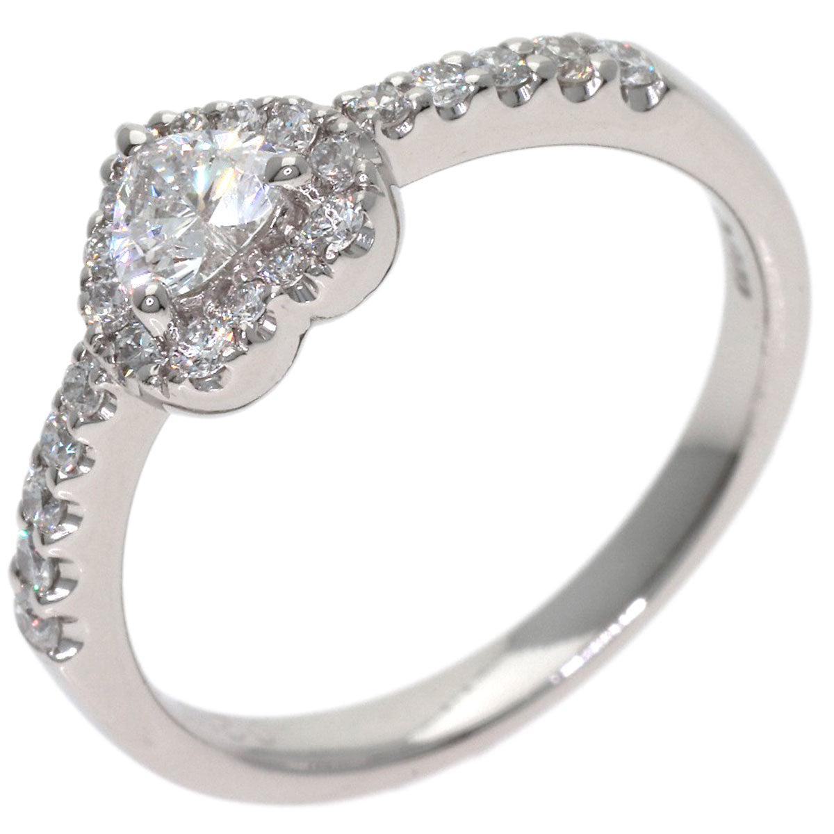 Ponte Vecchio Heart Diamond Ring Platinum PT900 Ladies [Used]
