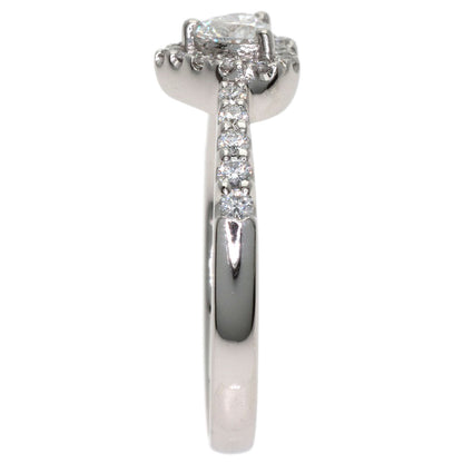 Ponte Vecchio Heart Diamond Ring Platinum PT900 Ladies [Used]