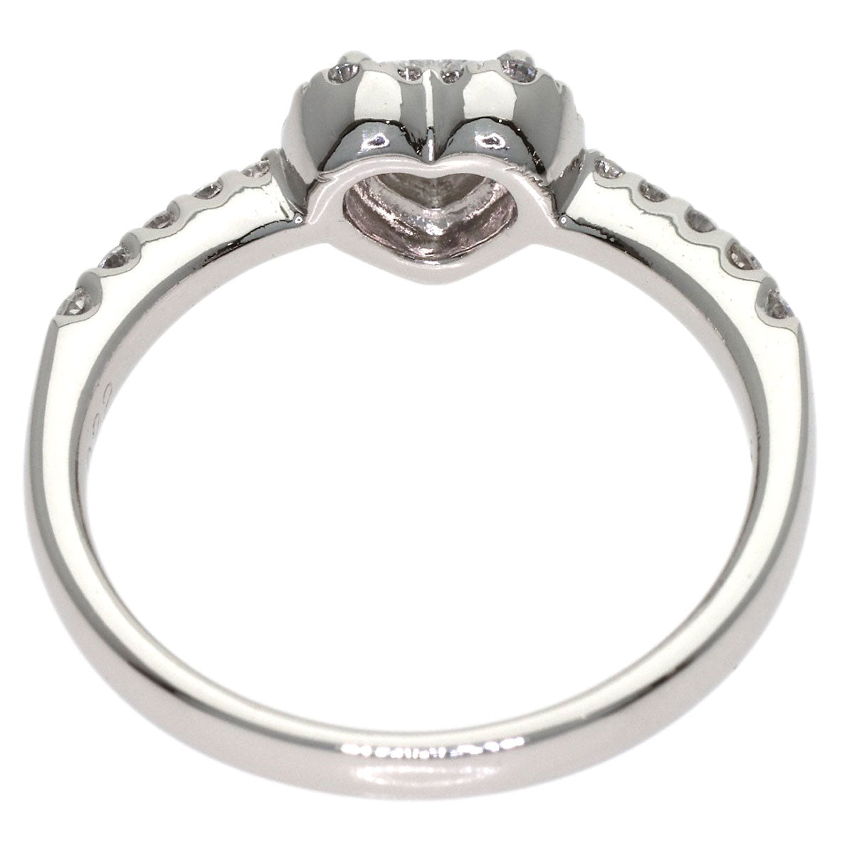 Ponte Vecchio Heart Diamond Ring Platinum PT900 Ladies [Used]