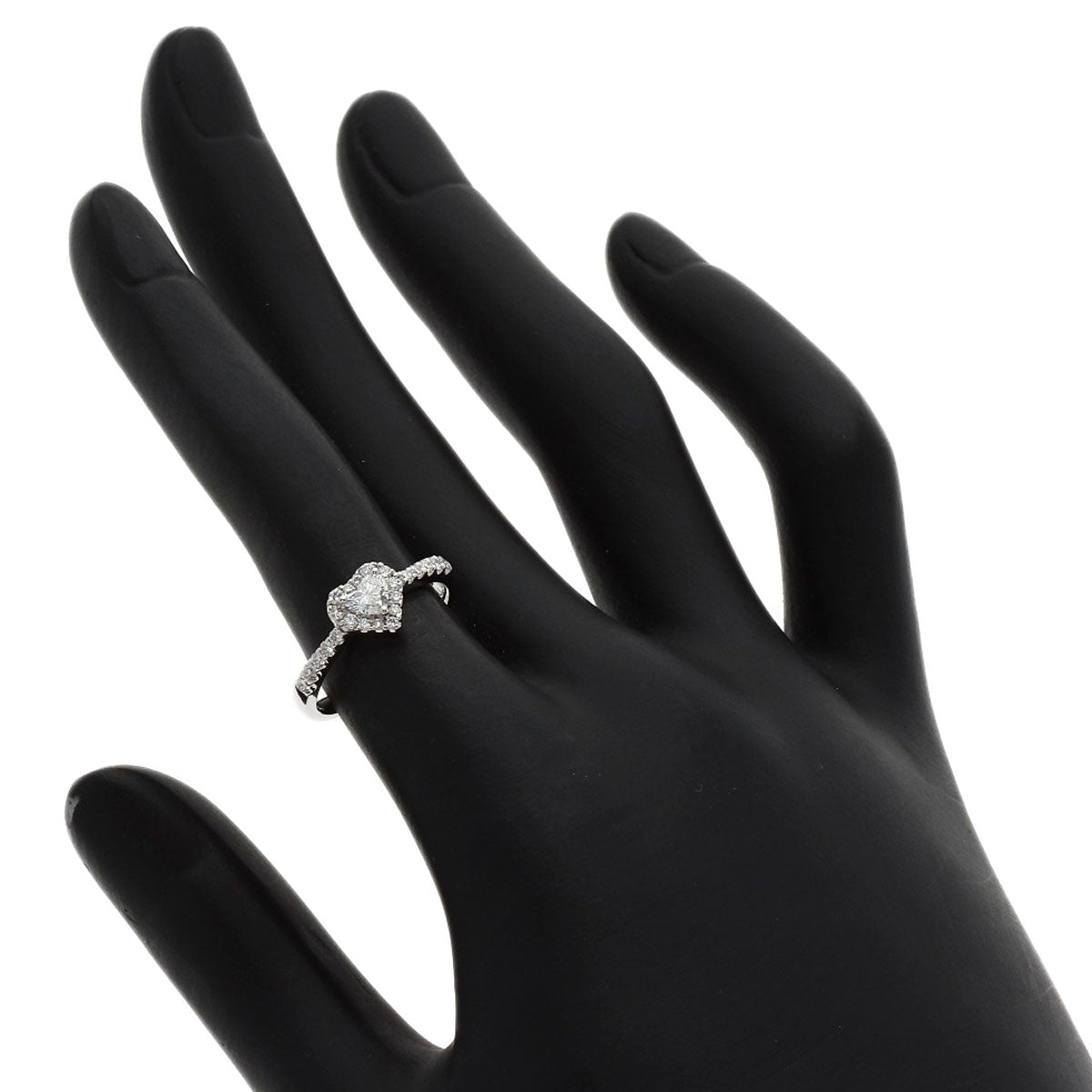 Ponte Vecchio Heart Diamond Ring Platinum PT900 Ladies [Used]