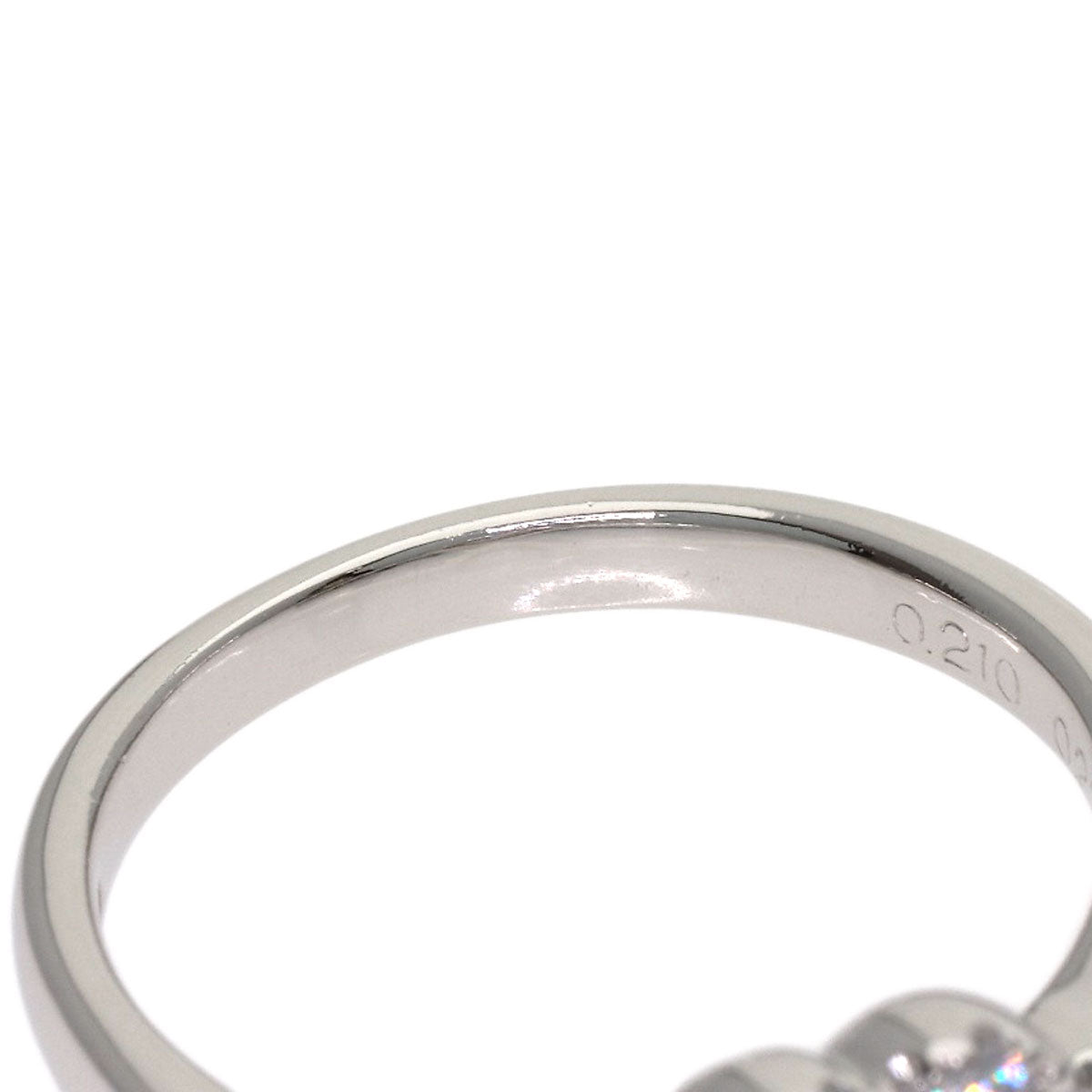 Ponte Vecchio Heart Diamond Ring Platinum PT900 Ladies [Used]