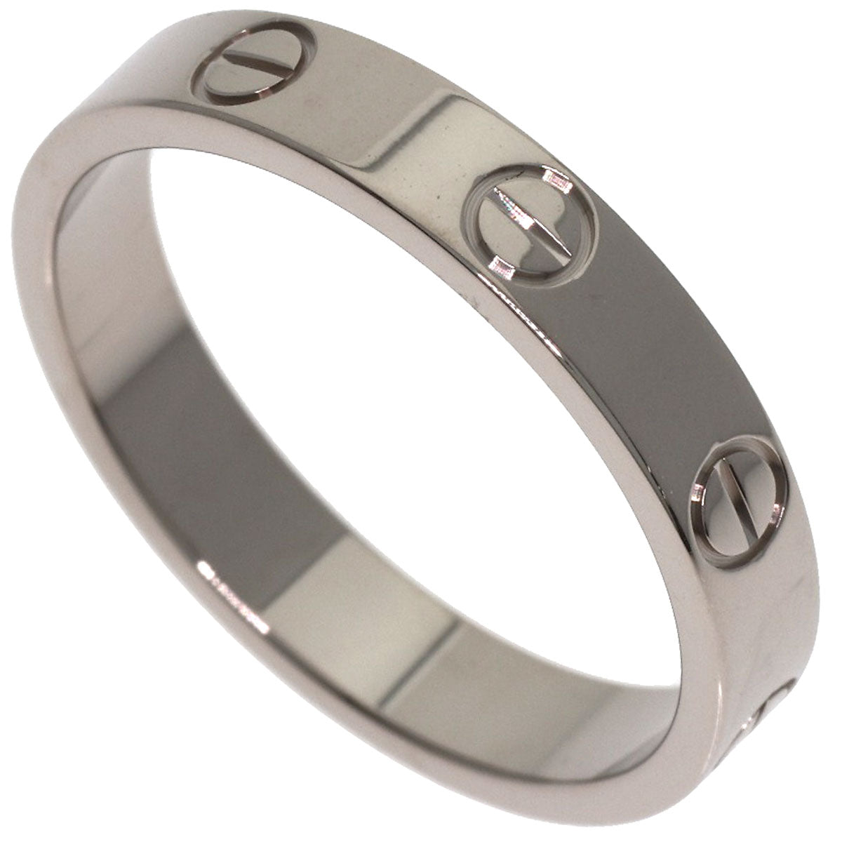 CARTIER Mini love ring #55 Ring K18 White Gold Ladies [Used]