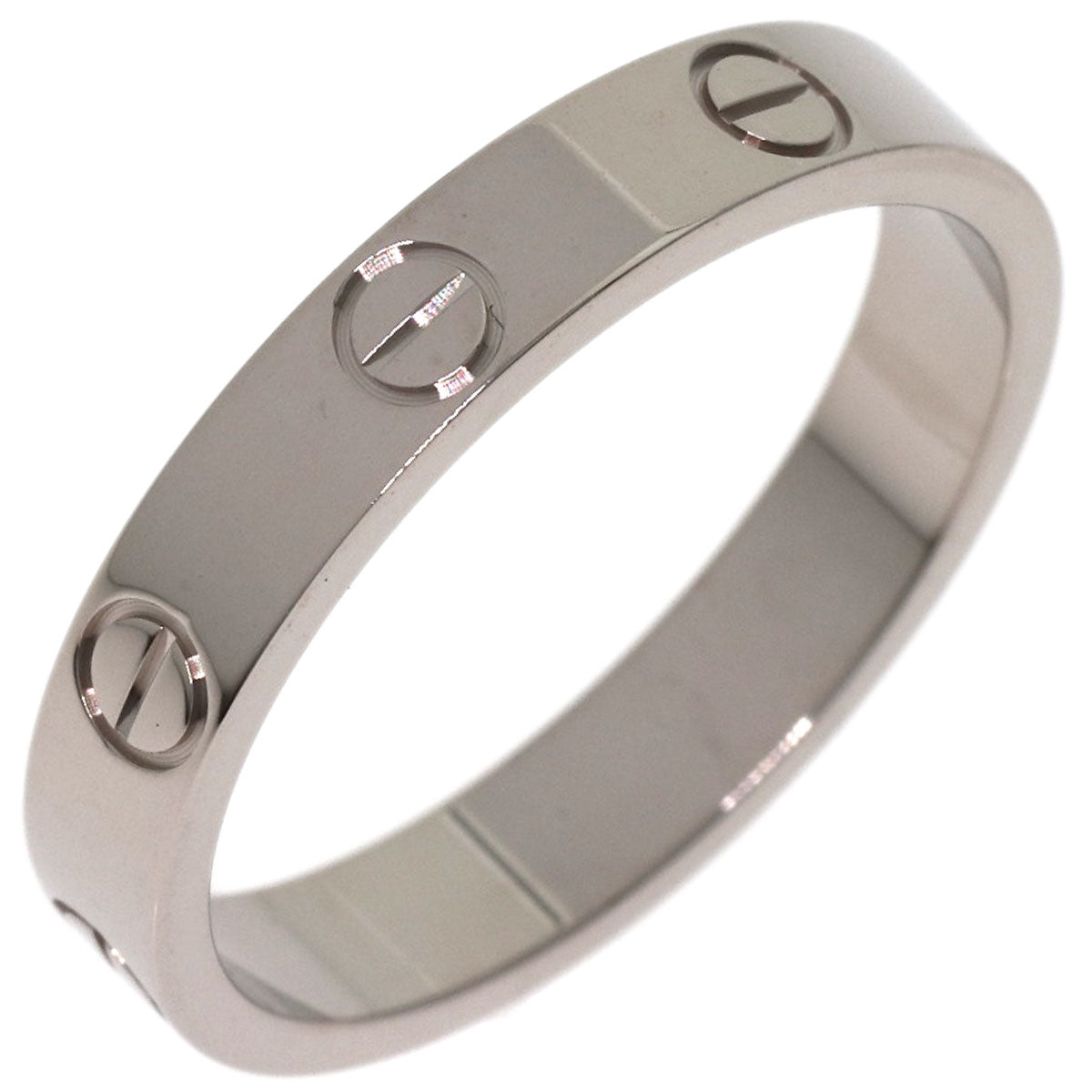 CARTIER Mini love ring #55 Ring K18 White Gold Ladies [Used]