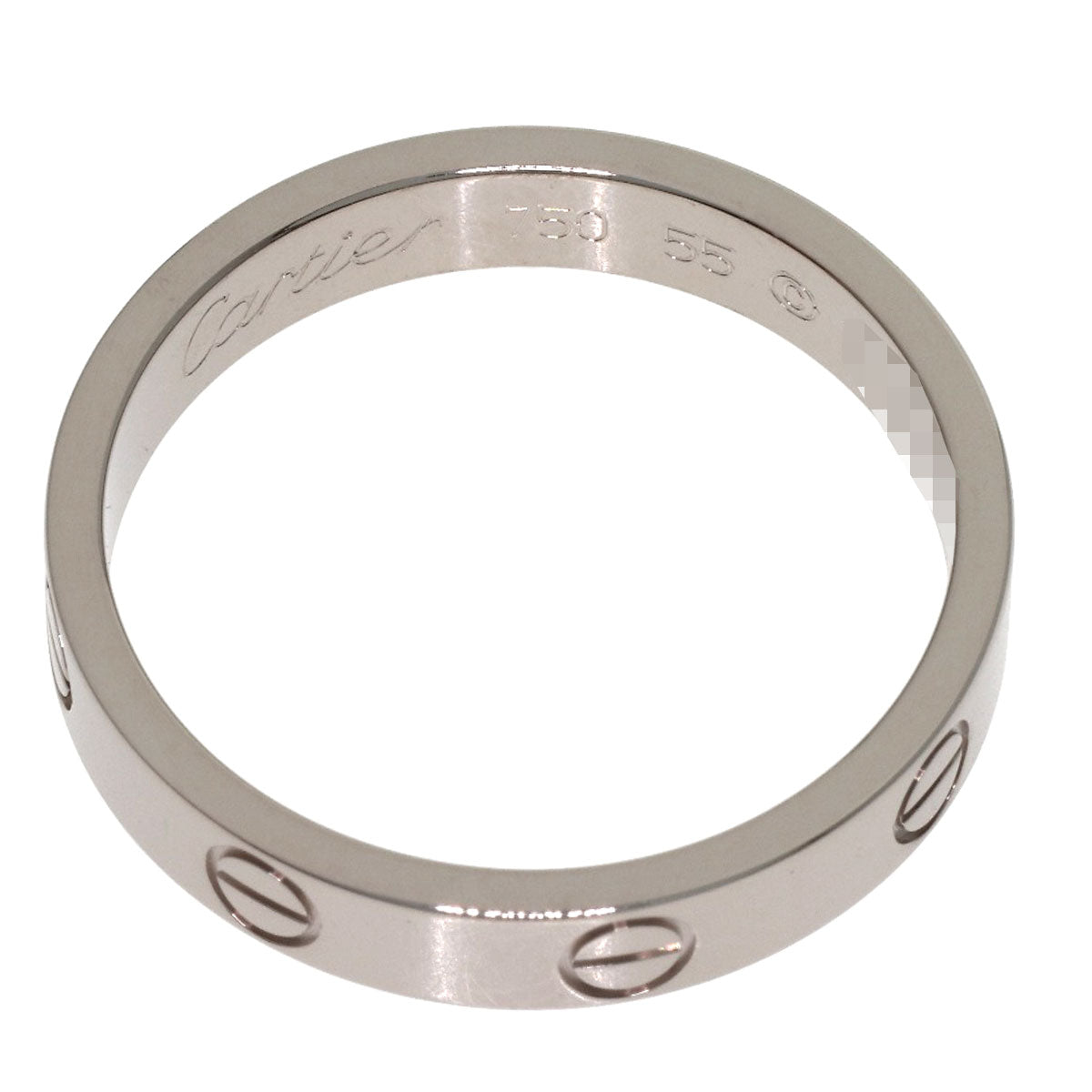 CARTIER Mini love ring #55 Ring K18 White Gold Ladies [Used]