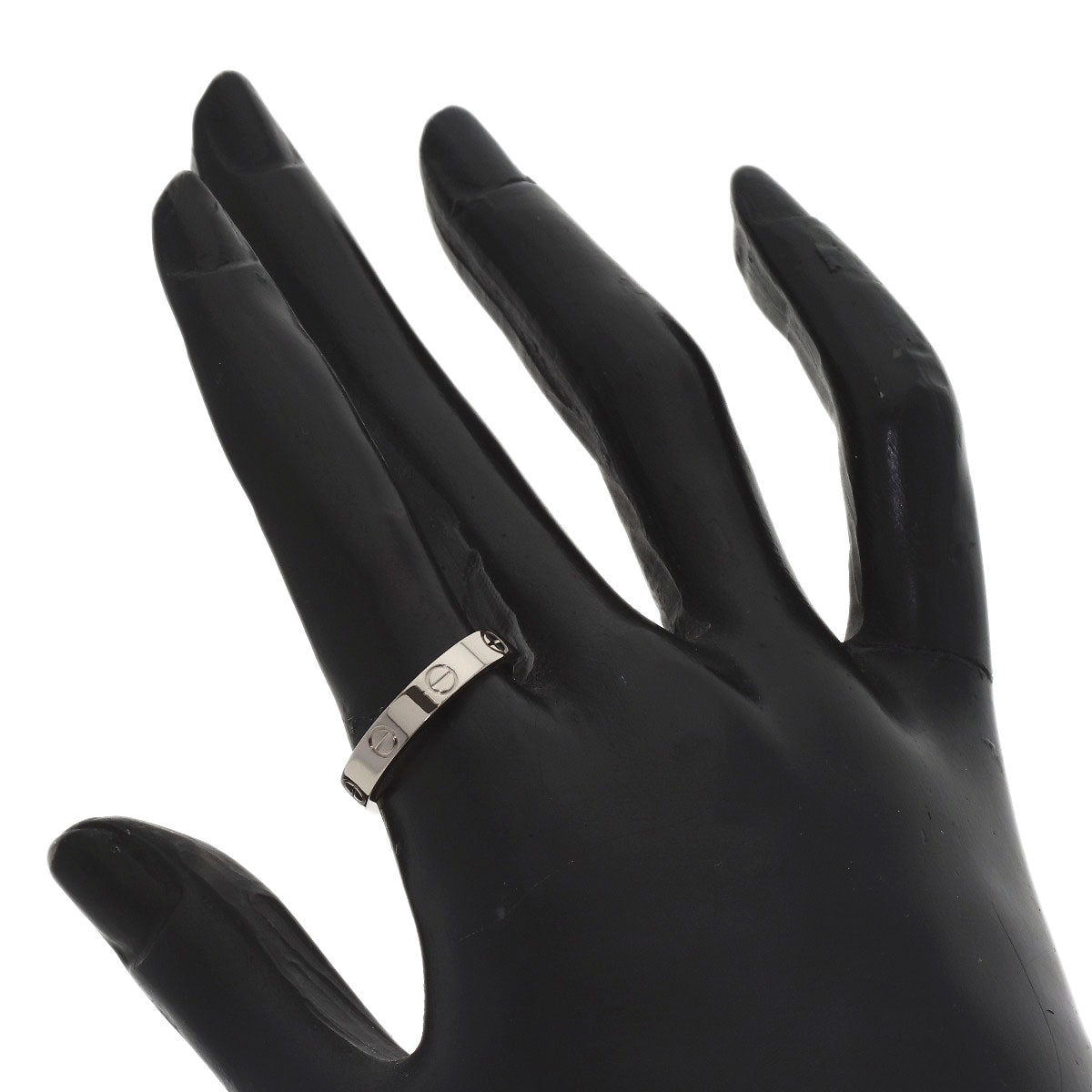 CARTIER Mini love ring #55 Ring K18 White Gold Ladies [Used]