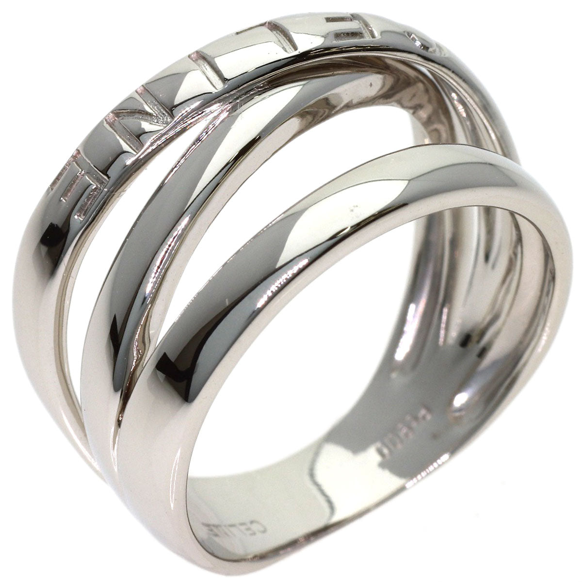 CELINE Logo motif Ring Platinum PT900 Ladies [Used]