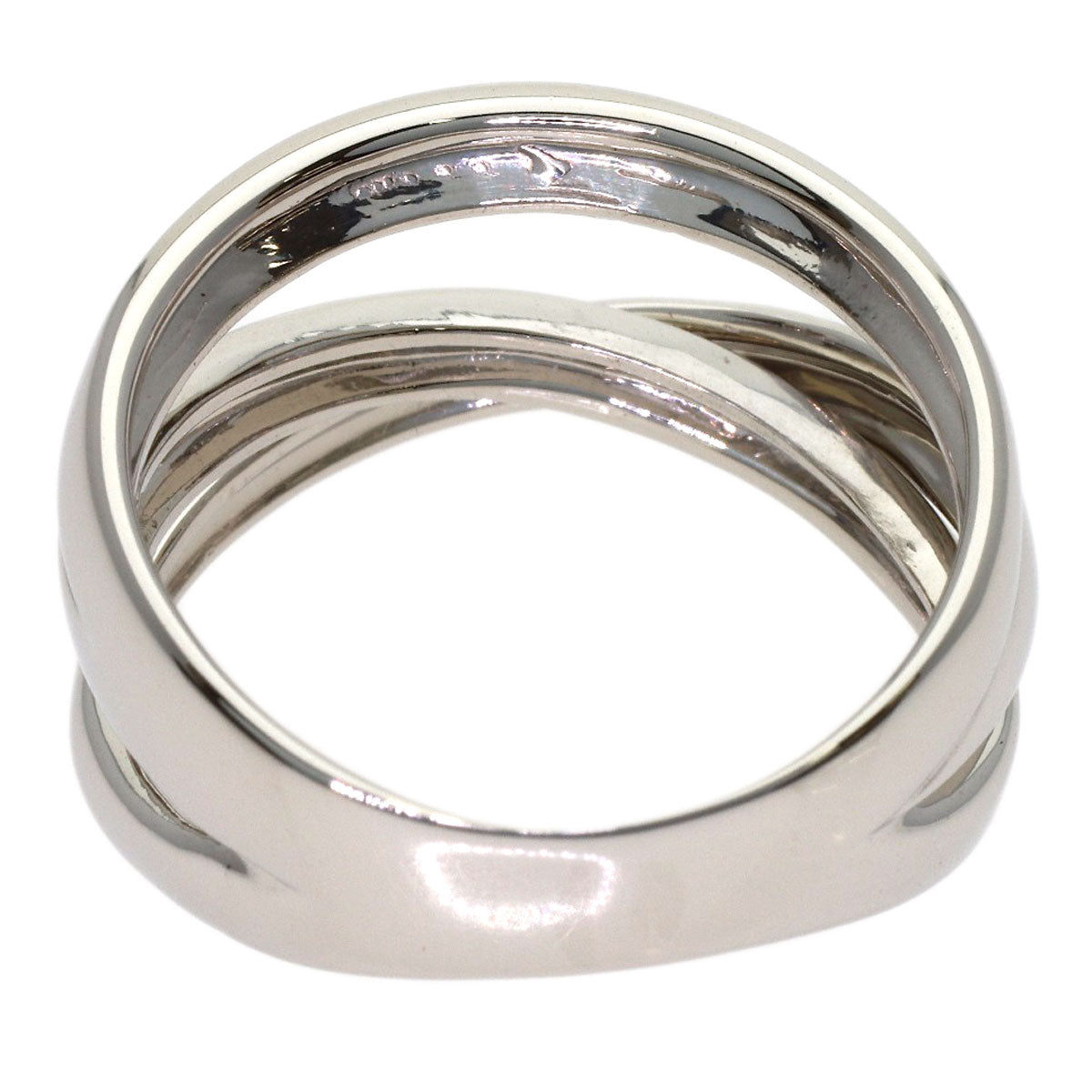 CELINE Logo motif Ring Platinum PT900 Ladies [Used]